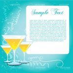 Celebration Theme with Cocktail Glasses, Confeti Pattern and Sample Text